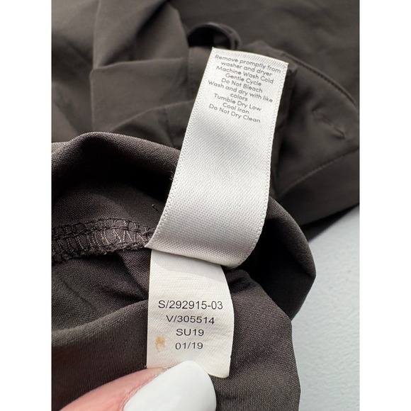 Athleta Olive/Gray Green Ankle Pants Size 4 Belted High Rise Comfortable Casual - Picture 4 of 7